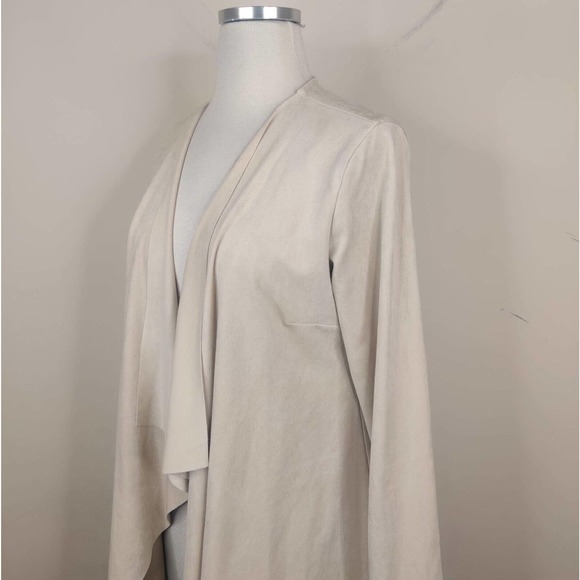 Soft Surroundings Faux Suede Cardigan Jacket Open Draped Front - Picture 5 of 8